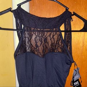 NWT Bloch black lace halter ballet leotard